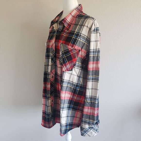 NEW Women Natural Reflections Flannel Plaid Cotton Shirt Button Up Size 1X - Picture 3 of 7